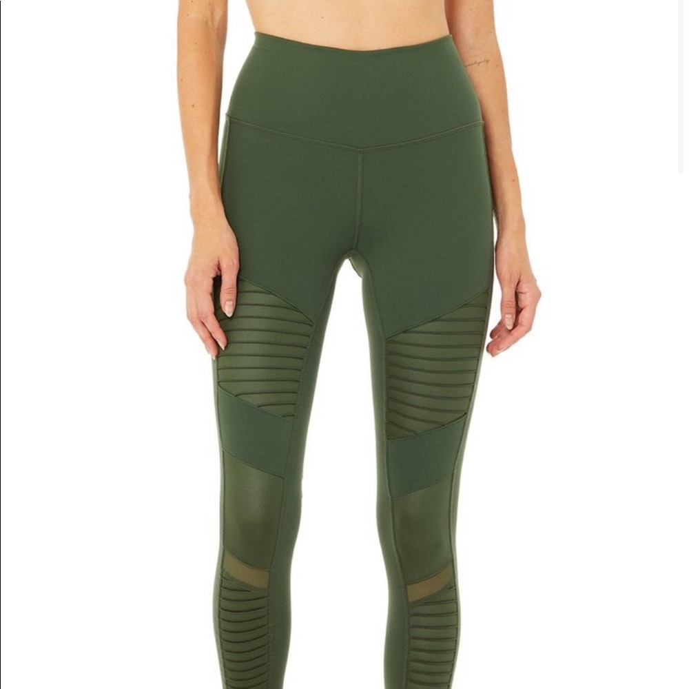 Alo Yoga Moto Legging Size XS Hunter Green
